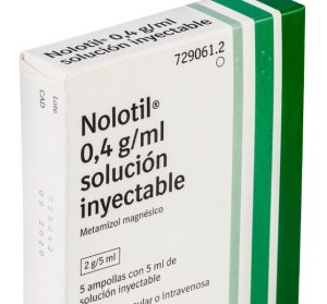 Imagen de una caja de Nolotil, fármaco, como Adiro, afectado por el desabastecimiento.